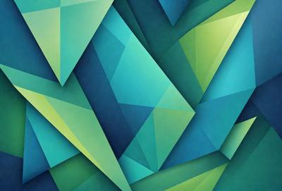 The primary subject of the image is a blue and green geometric pattern. The setting is a blue and green background, which creates a visually appealing contrast with the pattern. The visual style is a combination of digital art and illustration, showcasing the intricate design of the pattern. The dominant colors are blue and green, which evoke a sense of calmness and tranquility.