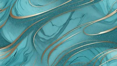 The primary subject of the image is a blue and gold marbled design, which appears to be a pattern or a piece of artwork. The setting is a blue background, which complements the colors of the marbled design. The visual style of the image is a combination of digital art and illustration, as it features a detailed and intricate pattern. The colors and mood of the image are predominantly blue and gold, creating a sense of elegance and sophistication.