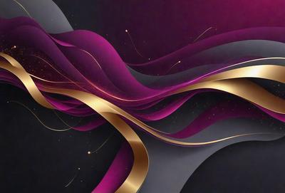 The primary subject of the image is a purple and gold swirl, which is the main object, scene, or focus of the image. The setting is a dark background, which contrasts with the vibrant colors of the swirl. The visual style is digital art, as the swirl is created using digital tools. The dominant colors are purple and gold, giving the image a rich and luxurious atmosphere.