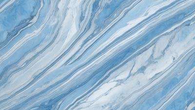 The primary subject of the image is a blue and white marbled tile. The setting is a bathroom, as the tile is placed on a wall. The visual style is a close-up of the tile, showcasing its intricate design. The dominant colors are blue and white, creating a calm and soothing atmosphere.