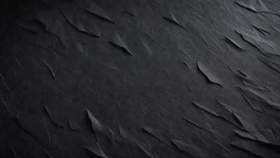 The primary subject of the image is a close-up of a black leather surface. The setting is a dark background, which contrasts with the leather. The visual style is a black and white photo, giving the image a classic and timeless appearance. The colors and mood are predominantly dark and moody, with the leather surface serving as the focal point of the image.