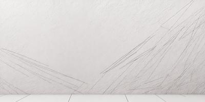 The primary subject of the image is a white wall with a drawing on it. The drawing appears to be a sketch of a mountain, giving the scene a sense of depth and dimension. The setting is a room with a white floor, which provides a clean and minimalist backdrop for the artwork. The visual style of the image is a combination of drawing and digital art, creating a unique and artistic representation of the mountain. The colors and mood of the image are predominantly white, giving it a calm and serene atmosphere.