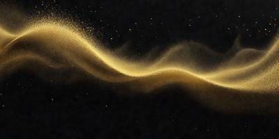 The primary subject of the image is a swirling, golden, and yellow pattern. The setting is a dark background, which contrasts with the bright colors of the pattern. The visual style appears to be a digital art or illustration, as the colors and patterns are intricately detailed. The overall atmosphere is vibrant and lively, with the golden swirls creating a sense of movement and energy.