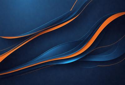 The primary subject of the image is a blue and orange swirl pattern. The setting is a blue background, and the visual style appears to be a digital art or illustration. The dominant colors are blue and orange, creating a vibrant and energetic atmosphere.