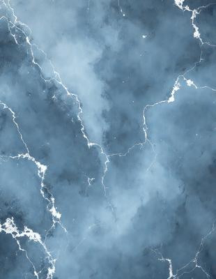 The primary subject of the image is a blue marble wall with a pattern of white streaks. The setting is a room with a blue and white marble wall, which serves as the background. The visual style is a close-up of the marble wall, showcasing its unique texture and design. The colors and mood of the image are predominantly blue and white, creating a calm and serene atmosphere.