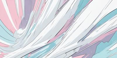 The primary subject of the image is a white, flowing, and swirling mass of clouds. The setting is a blue sky, which serves as the backdrop for the clouds. The visual style is a combination of digital art and illustration, creating a dynamic and artistic representation of the clouds. The colors are predominantly white and blue, giving the scene a serene and calming atmosphere.