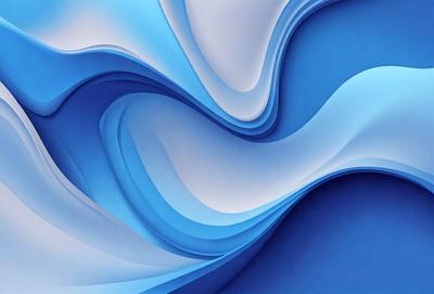 The primary subject of the image is a blue and white swirl pattern. The setting is a blue background, and the visual style appears to be a digital art or illustration. The dominant colors are blue and white, creating a calming and soothing atmosphere.