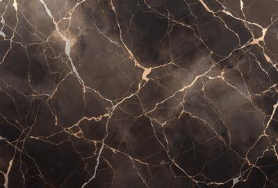 The primary subject of the image is a close-up of a marble surface with a pattern of swirls and bumps. The setting is a dark room, and the visual style appears to be a photo of the marble surface. The colors and mood of the image are dark and moody, with the marble surface being the main focus.