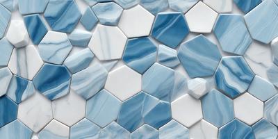 The primary subject of the image is a blue and white tile wall. The setting is a room with a blue and white tile backdrop. The visual style is a photo of a tile wall. The dominant colors are blue and white, creating a calm and soothing atmosphere.