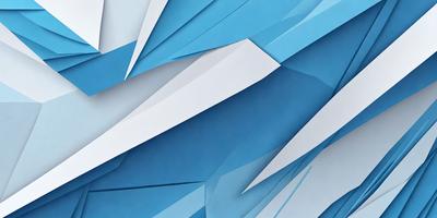 The primary subject of the image is a blue and white geometric pattern. The setting is a blue background, and the visual style appears to be a digital art or illustration. The dominant colors are blue and white, creating a calm and soothing atmosphere.