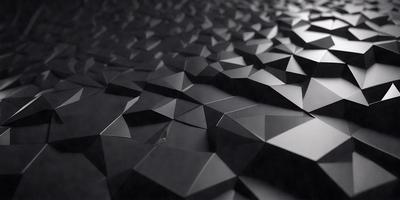 The primary subject of the image is a close-up of a black and white geometric pattern. The setting is a black background, which contrasts with the pattern. The visual style is a combination of a photo and digital art, creating a unique and intricate design. The dominant colors are black and white, giving the image a classic and timeless appearance.