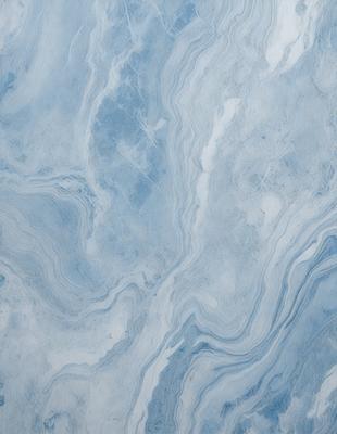 The primary subject of the image is a blue and white marbled surface, which appears to be a tile or a wall. The setting is a room with a blue and white marbled wall, and the visual style is a close-up of the marbled surface. The colors and mood of the image are predominantly blue and white, creating a calm and serene atmosphere.