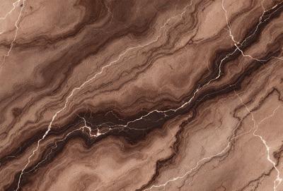 The primary subject of the image is a marble surface with a pattern of light and dark streaks. The setting is a natural environment, possibly a stone wall or a countertop. The visual style is a close-up of the marble surface, showcasing the intricate pattern of light and dark streaks. The colors and mood of the image are predominantly dark, with the light streaks adding a touch of contrast and interest to the overall appearance.