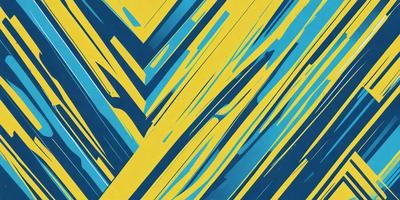 The primary subject of the image is a blue and yellow patterned design. The setting is a blue and yellow background, which creates a vibrant and lively atmosphere. The visual style is a combination of digital art and illustration, giving the image a unique and creative appearance. The dominant colors are blue and yellow, which evoke a sense of energy and movement.