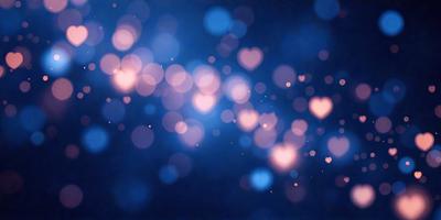 The primary subject of the image is a blue background with a pattern of hearts. The hearts are scattered throughout the background, creating a visually appealing and heartwarming scene. The setting appears to be a nighttime sky, with the hearts illuminated by a soft, warm glow. The visual style of the image is a combination of digital art and illustration, with the hearts appearing as a unique and eye-catching design. The colors and mood of the image are predominantly blue and warm, evoking a
