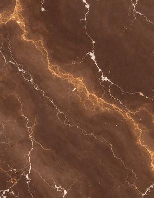 The primary subject of the image is a marble surface with a brown and yellow color scheme. The setting is a room with a brown marble wall, and the visual style is a close-up of the marble surface. The colors and mood of the image are warm and earthy, creating a natural and luxurious atmosphere.
