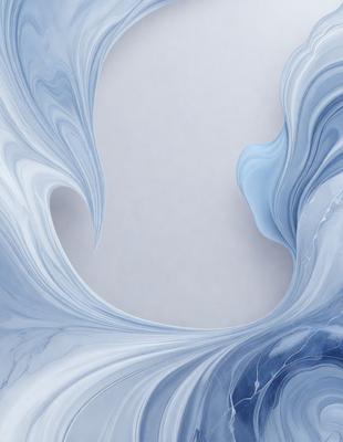 The primary subject of the image is a large, white, and blue wave. The wave is the main focus of the image, and it appears to be a digital art or illustration. The setting is a white background, which provides a clean and minimalist appearance. The visual style is modern and artistic, with the wave's colors and patterns creating a dynamic and captivating atmosphere.