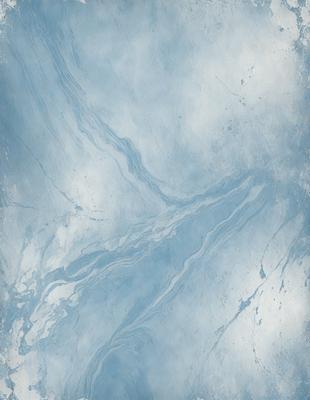 The primary subject of the image is a blue and white marbled surface, which appears to be a wall or a piece of art. The setting is a cloudy sky, which serves as the background for the marbled surface. The visual style of the image is a combination of photo and digital art, creating a unique and intriguing appearance. The dominant colors in the image are blue and white, with the blue marbled surface and the white clouds in the sky. The overall atmosphere of the image is serene and calming, with the