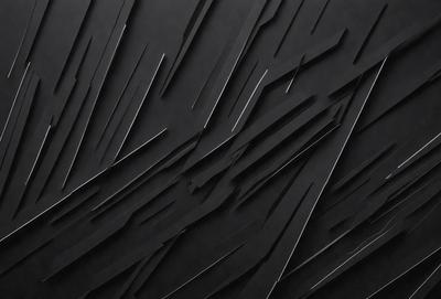The primary subject of the image is a black and white pattern, which appears to be a close-up of a black surface. The setting is a black background, and the visual style is a pattern or texture. The dominant colors are black and white, creating a mood of simplicity and elegance.