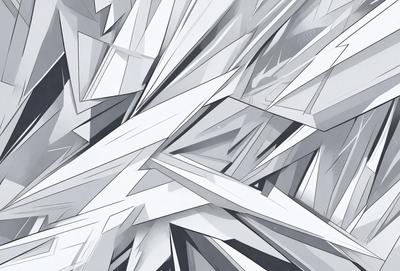 The image is a black and white illustration of a geometric pattern, featuring a series of triangles and squares. The primary subject is the intricate design, which is the main focus of the image. The setting is a white background, which contrasts with the black and white illustration. The visual style is a combination of digital art and illustration, creating a unique and artistic appearance. The colors and mood of the image are predominantly black and white, giving it a classic and timeless feel.