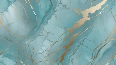 The primary subject of the image is a blue and gold marble wallpaper. The setting is a blue and gold marble wall, which serves as the background. The visual style is a close-up of the marble wallpaper, showcasing its intricate design. The colors and mood of the image are predominantly blue and gold, creating a luxurious and elegant atmosphere.