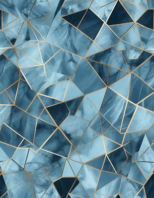 The primary subject of the image is a blue and gold patterned wallpaper. The setting is a room with a blue and gold wallpapered wall. The visual style is a close-up of the wallpaper, showcasing the intricate design. The colors and mood of the image are predominantly blue and gold, creating a warm and inviting atmosphere.