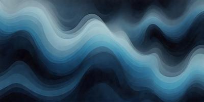 The primary subject of the image is a blue and white wave, which is the main focus of the scene. The setting is a dark blue background, creating a contrasting and dramatic effect. The visual style is a digital art or illustration, as the wave is depicted in a detailed and artistic manner. The dominant colors are blue and white, giving the image a calm and serene atmosphere.