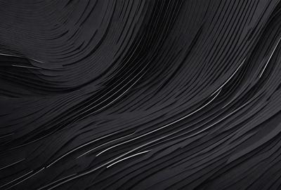 The primary subject of the image is a black and white photo of a wave. The setting is a black background, and the visual style is a close-up of the wave. The dominant colors are black and white, creating a dramatic and moody atmosphere.