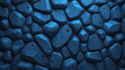 The primary subject of the image is a blue rock wall, which is the main object, scene, or focus of the image. The setting/background features a blue rock wall, which is the environment, backdrop, or surface visible in the image. The visual style of the image is digital art, as it is a digital illustration or drawing of the blue rock wall. The dominant colors and overall atmosphere of the image are blue and rocky, giving it a natural and textured appearance.