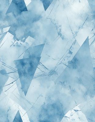 The primary subject of the image is a blue and white painting featuring a cloudy sky. The setting is a cloudy sky, and the visual style is a painting. The dominant colors are blue and white, creating a calm and serene atmosphere.