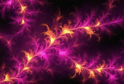 The primary subject of the image is a purple and yellow floral pattern. The setting is a purple background, which creates a contrast with the vibrant colors of the floral pattern. The visual style appears to be a digital art or illustration, as the floral pattern is intricately detailed and the colors are rich and vivid. The dominant colors are purple and yellow, creating a warm and inviting atmosphere.