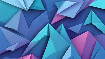 The primary subject of the image is a blue and purple geometric pattern. The setting is a blue and purple background, which creates a visually appealing contrast with the pattern. The visual style is a combination of digital art and illustration, as the pattern is created using a computer-generated design. The dominant colors in the image are blue and purple, which contribute to a calm and soothing atmosphere.
