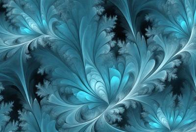 The primary subject of the image is a blue and white swirling pattern, which appears to be a digital art or illustration. The setting is a blue background, and the visual style is a combination of digital art and illustration. The dominant colors are blue and white, creating a calm and soothing atmosphere.