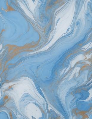 The primary subject of the image is a blue and white swirling pattern, which appears to be a painting or a digital artwork. The setting is a blue background, and the visual style is a combination of painting and digital art. The dominant colors are blue and white, creating a calming and serene atmosphere.