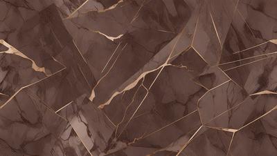 The primary subject of the image is a marble tile with a brown and gold color scheme. The setting is a wall, and the visual style is a close-up of the tile. The colors and mood of the image are warm and earthy, with the brown and gold tones creating a sense of luxury and sophistication.