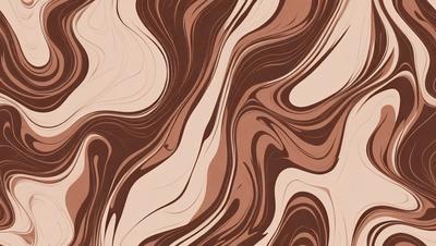 The primary subject of the image is a brown and white patterned wallpaper. The setting is a room with a brown and white wallpapered wall. The visual style is a patterned wallpaper, which gives the room a unique and artistic appearance. The dominant colors are brown and white, creating a warm and earthy atmosphere.