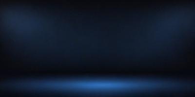 The primary subject of the image is a dark blue background with a bright blue light source. The setting is a black room, and the visual style is a digital art or illustration. The dominant colors are blue, creating a calm and serene atmosphere.