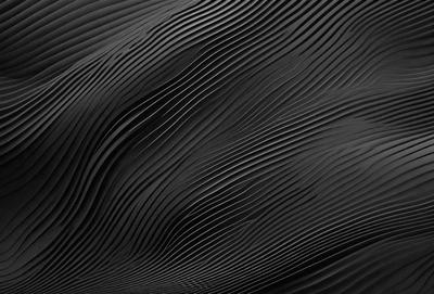 The primary subject of the image is a black and white pattern, which appears to be a digital art or illustration. The setting is a black background, and the visual style is a close-up of the pattern. The dominant colors are black and white, creating a bold and striking atmosphere.