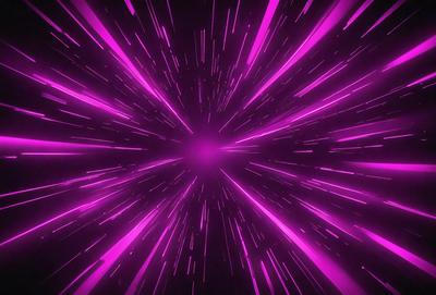 The primary subject of the image is a purple light streak or blur, which appears to be a purple lightning bolt. The setting is a dark background, which contrasts with the bright purple light. The visual style is a combination of a photo and digital art, as the purple light streak is both realistic and artistic. The colors and mood of the image are predominantly purple, creating a sense of energy and movement.