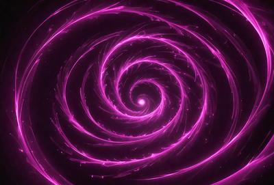 The primary subject of the image is a purple spiral, which appears to be a digital art or illustration. The spiral is set against a dark background, creating a striking contrast. The visual style of the image suggests that it is a creative and artistic representation of a spiral, possibly inspired by the swirling patterns found in nature or artistic designs. The dominant colors in the image are purple and black, giving the spiral a bold and striking appearance.