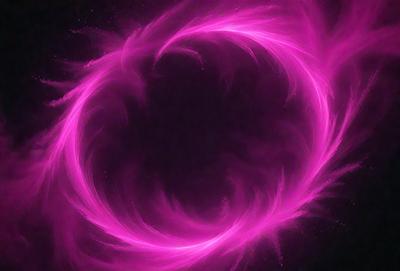 The primary subject of the image is a pink, swirling, and circular pattern. The setting is a dark background, which contrasts with the bright pink color of the swirling pattern. The visual style appears to be a combination of a photo and a digital art or illustration, as the swirling pattern is both vibrant and detailed. The colors and mood of the image are predominantly pink, creating a sense of warmth and energy.