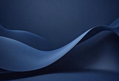 The primary subject of the image is a blue wave or a blue wave-like shape. The setting is a dark blue background, which creates a contrasting effect with the blue wave. The visual style appears to be a digital art or illustration, as the wave is depicted in a stylized manner. The colors and mood of the image are predominantly blue, giving it a calm and serene atmosphere.