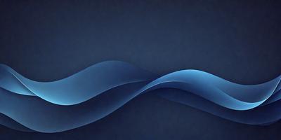 The primary subject of the image is a blue wave, which is the main focus of the scene. The setting is a dark blue background, creating a contrasting and dramatic effect. The visual style is a digital art or illustration, as the wave is depicted in a stylized and artistic manner. The dominant colors are blue and black, giving the image a moody and atmospheric feel.