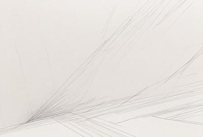 The primary subject of the image is a white sheet of paper with a drawing of a tunnel on it. The setting is a white background, and the visual style appears to be a combination of drawing and digital art. The colors and mood of the image are predominantly white, giving it a clean and minimalist appearance.