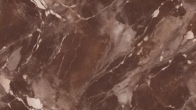 The primary subject of the image is a marble surface with a brown and white pattern. The setting is a room with a brown and white marble wall. The visual style is a close-up of the marble surface, showcasing its intricate pattern. The colors and mood of the image are warm and earthy, with the brown and white marble creating a natural and elegant atmosphere.