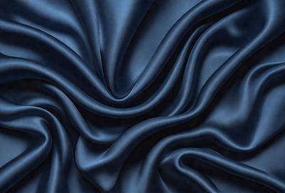 The primary subject of the image is a blue fabric, which appears to be a piece of cloth or a curtain. The setting is a dark room, and the visual style is a close-up of the blue fabric. The colors and mood of the image are predominantly dark and moody, with the blue fabric being the main focus.