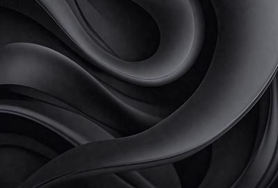 The primary subject of the image is a black and white photo of a curved, swirling pattern. The setting is a dark background, which contrasts with the swirling pattern. The visual style is a black and white photo, giving it a classic and timeless appearance. The colors and mood of the image are predominantly dark and moody, with the swirling pattern creating a sense of depth and intrigue.