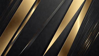The primary subject of the image is a series of gold and black stripes. The setting is a black background, and the visual style appears to be a pattern or texture. The dominant colors are gold and black, creating a bold and striking appearance.