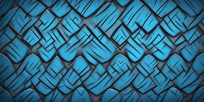The primary subject of the image is a blue and black patterned surface, which appears to be a tire or a piece of artwork. The setting is a black and blue background, and the visual style is a combination of digital art and illustration. The dominant colors are blue and black, creating a bold and striking appearance.
