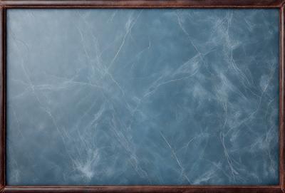 The primary subject of the image is a marble-textured wall. The setting is a room with a blue tint, possibly a bathroom. The visual style is a close-up of the wall, showcasing its texture and color. The colors and mood of the image are predominantly blue, giving it a calm and serene atmosphere.